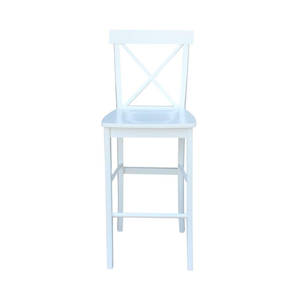 International Concepts - X-Back Bar Height Stool - 30inSH in White Finish - S08-6133 veiw 6