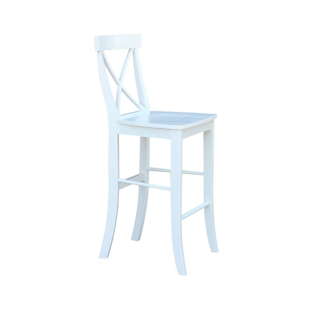 International Concepts - X-Back Bar Height Stool - 30inSH in White Finish - S08-6133 veiw 7