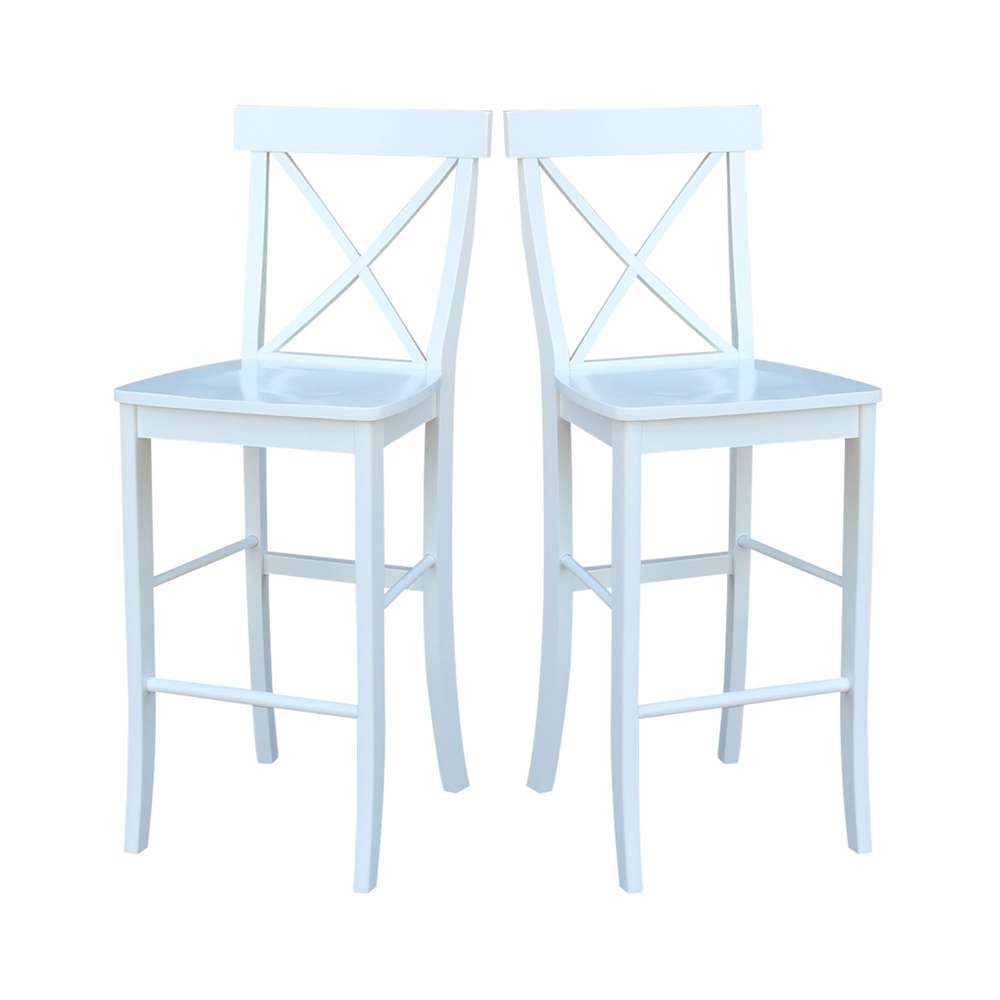 International Concepts - X-Back Bar Height Stool - 30inSH in White Finish - S08-6133 veiw 8