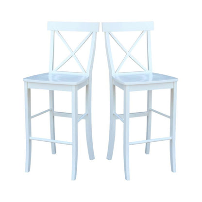 International Concepts - X-Back Bar Height Stool - 30inSH in White Finish - S08-6133 veiw 8