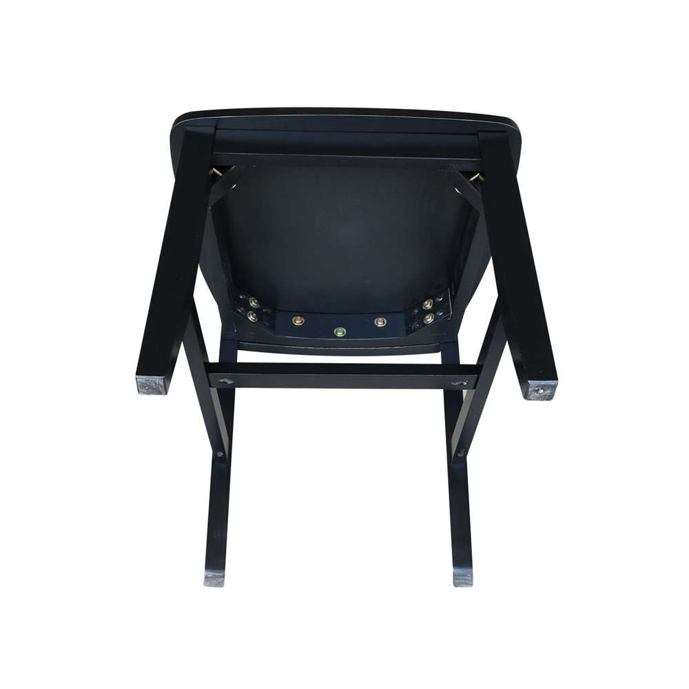 International Concepts - X-Back Chair with Solid Wood Seat in Black Finish (Set of 2) - C46-613P veiw 2