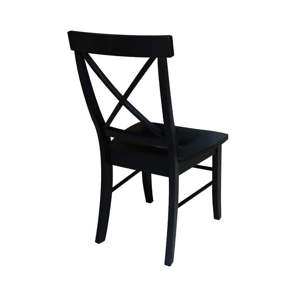 International Concepts - X-Back Chair with Solid Wood Seat in Black Finish (Set of 2) - C46-613P veiw 3