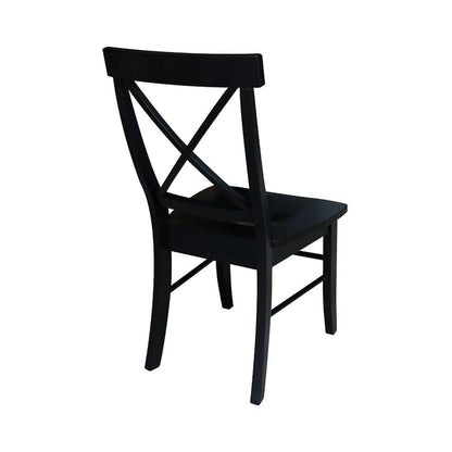 International Concepts - X-Back Chair with Solid Wood Seat in Black Finish (Set of 2) - C46-613P veiw 3