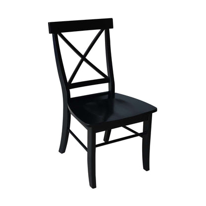 International Concepts - X-Back Chair with Solid Wood Seat in Black Finish (Set of 2) - C46-613P veiw 5