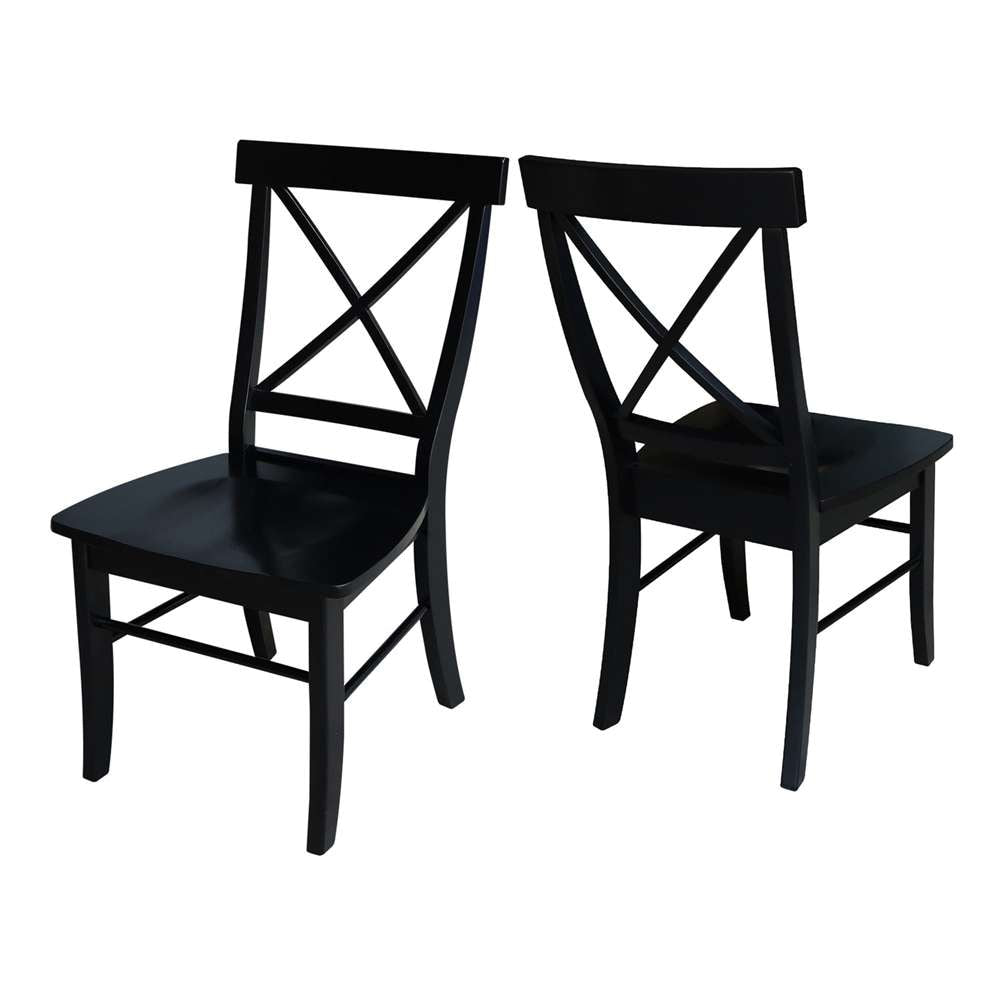 International Concepts - X-Back Chair with Solid Wood Seat in Black Finish (Set of 2) - C46-613P veiw 6