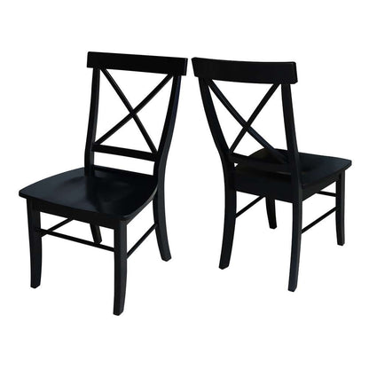 International Concepts - X-Back Chair with Solid Wood Seat in Black Finish (Set of 2) - C46-613P veiw 6