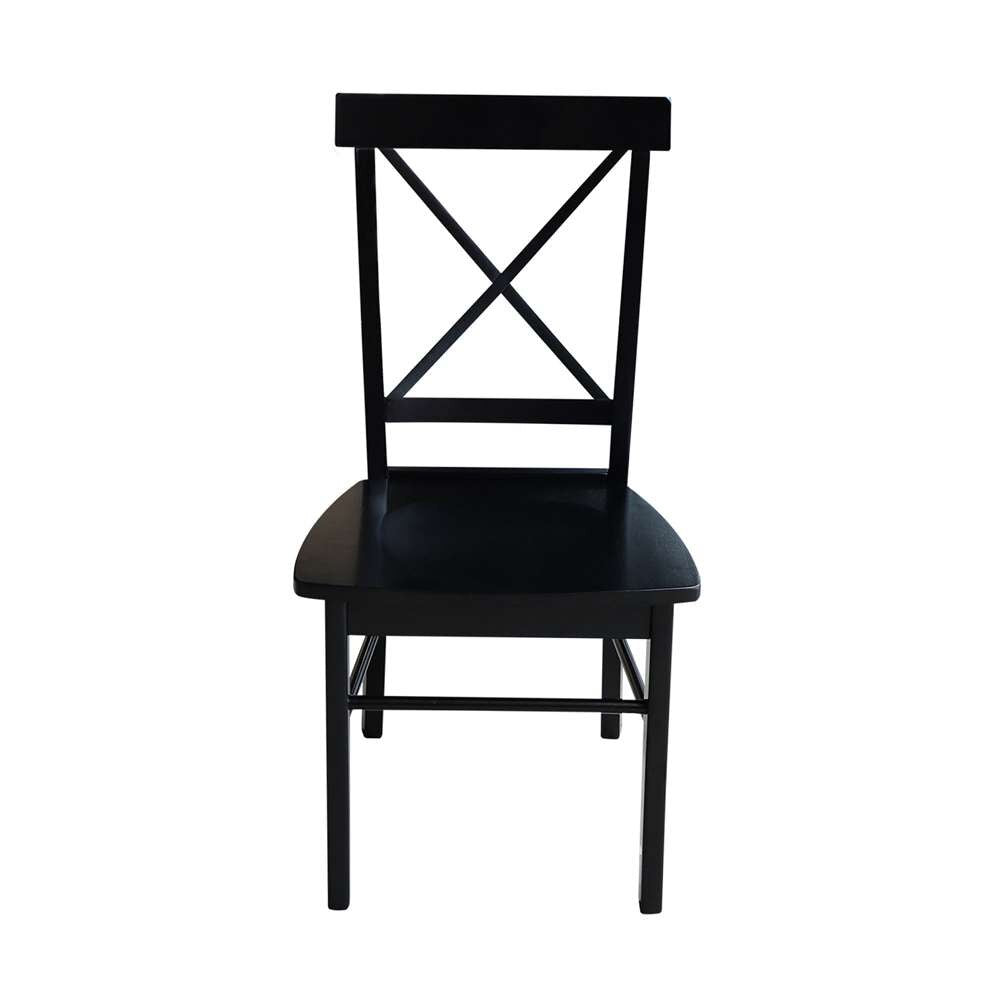 International Concepts - X-Back Chair with Solid Wood Seat in Black Finish (Set of 2) - C46-613P veiw 7