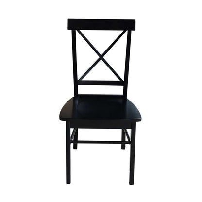 International Concepts - X-Back Chair with Solid Wood Seat in Black Finish (Set of 2) - C46-613P veiw 7