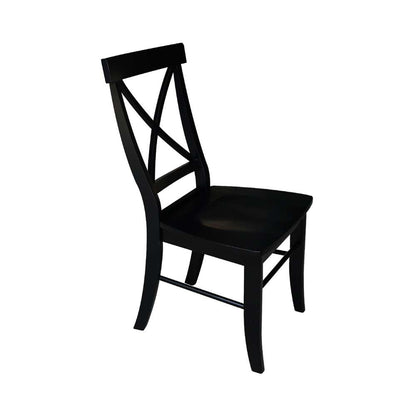 International Concepts - X-Back Chair with Solid Wood Seat in Black Finish (Set of 2) - C46-613P veiw 9