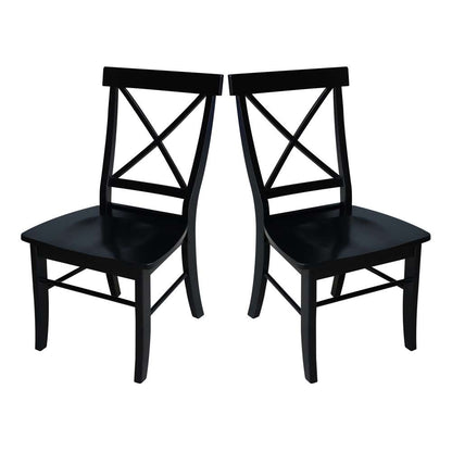 International Concepts - X-Back Chair with Solid Wood Seat in Black Finish (Set of 2) - C46-613P veiw 10