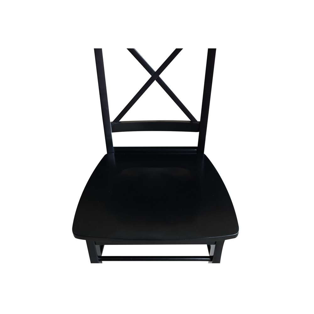 International Concepts - X-Back Chair with Solid Wood Seat in Black Finish (Set of 2) - C46-613P veiw 12