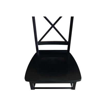 International Concepts - X-Back Chair with Solid Wood Seat in Black Finish (Set of 2) - C46-613P veiw 12