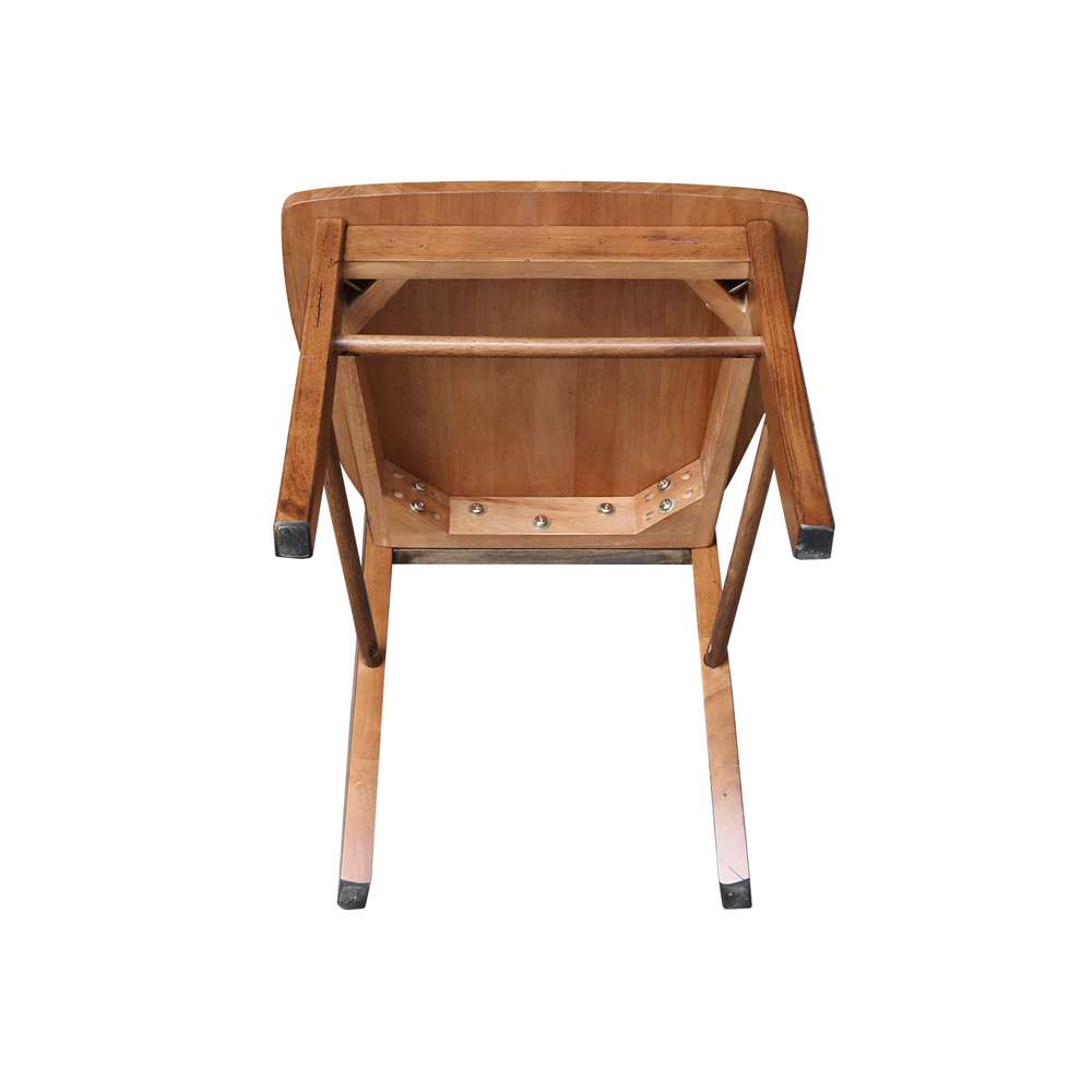 International Concepts - X-Back Chair with Solid Wood Seat in Distressed Oak Finish (Set of 2) - C42-613P veiw 10