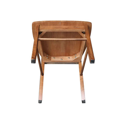 International Concepts - X-Back Chair with Solid Wood Seat in Distressed Oak Finish (Set of 2) - C42-613P veiw 10