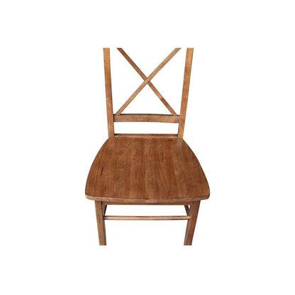 International Concepts - X-Back Chair with Solid Wood Seat in Distressed Oak Finish (Set of 2) - C42-613P veiw 11