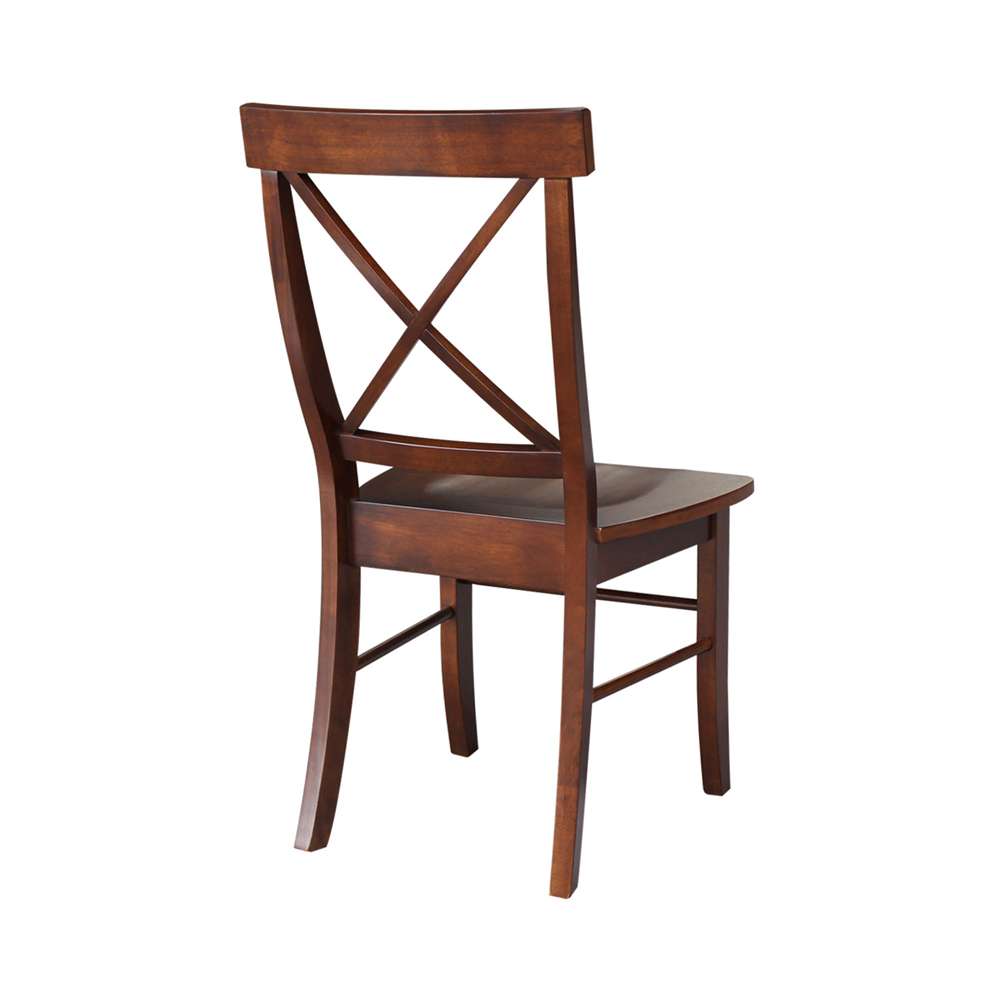 International Concepts - X-Back Chair with Solid Wood Seat in Espresso Finish (Set of 2) - C581-613P veiw 2
