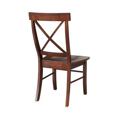 International Concepts - X-Back Chair with Solid Wood Seat in Espresso Finish (Set of 2) - C581-613P veiw 2