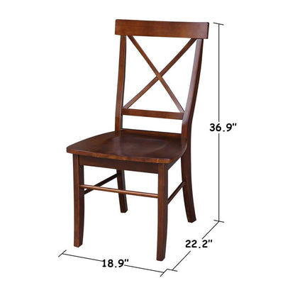 International Concepts - X-Back Chair with Solid Wood Seat in Espresso Finish (Set of 2) - C581-613P veiw 3