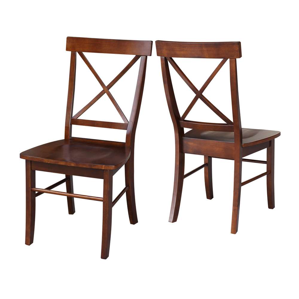 International Concepts - X-Back Chair with Solid Wood Seat in Espresso Finish (Set of 2) - C581-613P veiw 5