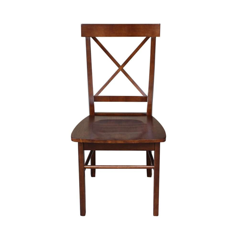 International Concepts - X-Back Chair with Solid Wood Seat in Espresso Finish (Set of 2) - C581-613P veiw 6