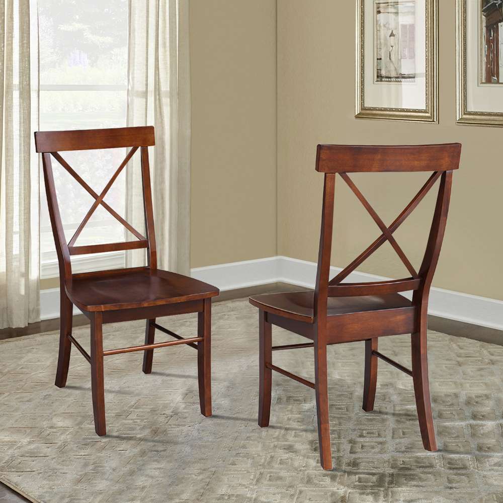 International Concepts - X-Back Chair with Solid Wood Seat in Espresso Finish (Set of 2) - C581-613P veiw 7