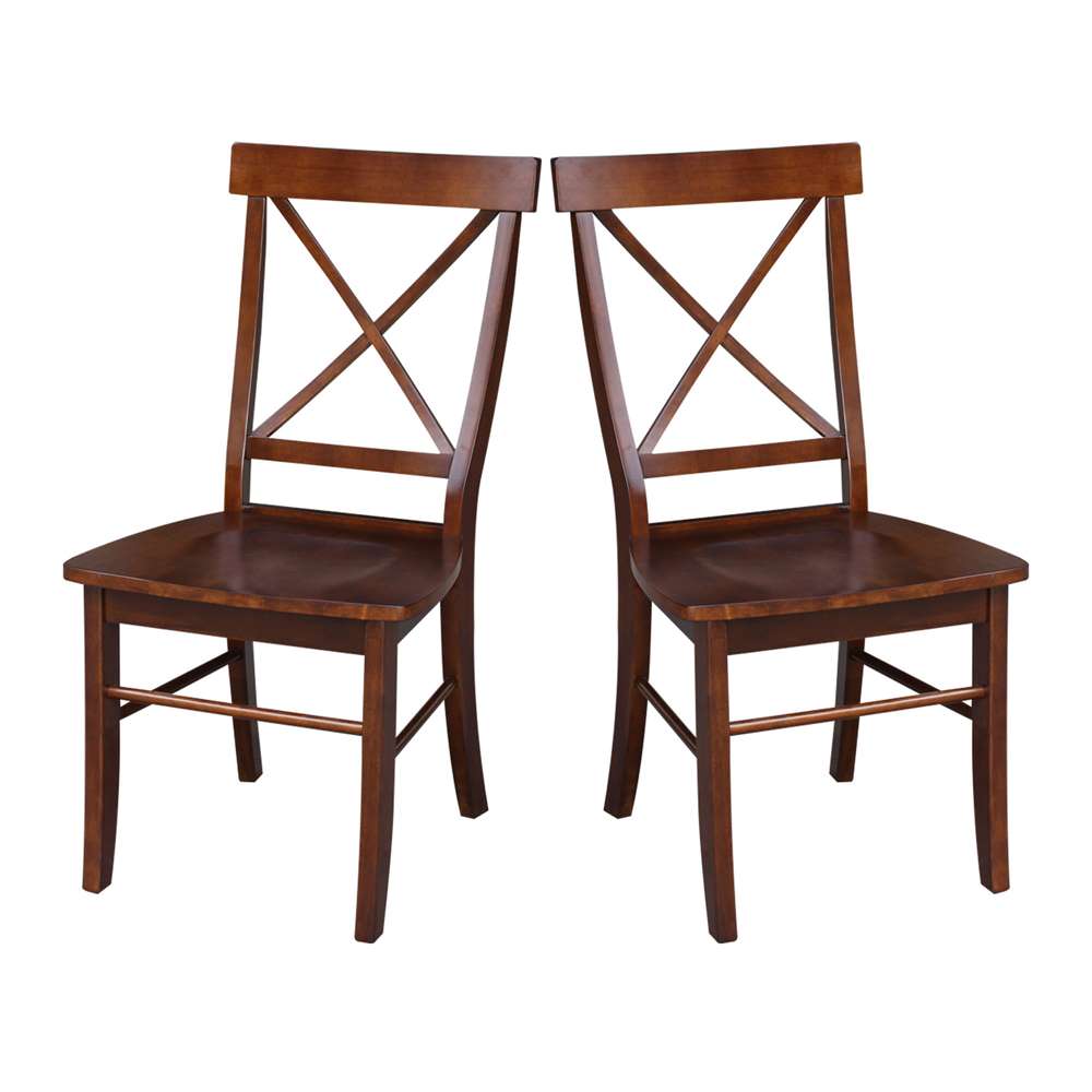 International Concepts - X-Back Chair with Solid Wood Seat in Espresso Finish (Set of 2) - C581-613P veiw 9