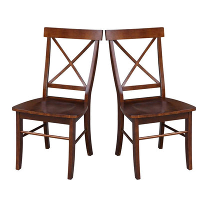 International Concepts - X-Back Chair with Solid Wood Seat in Espresso Finish (Set of 2) - C581-613P veiw 9