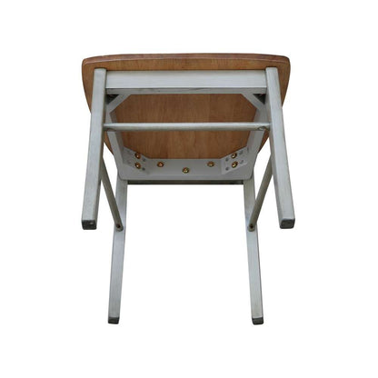 International Concepts - X-Back Chair with Solid Wood Seat in Hickory/Stone Finish (Set of 2) - C41-613P veiw 9