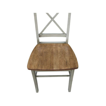 International Concepts - X-Back Chair with Solid Wood Seat in Hickory/Stone Finish (Set of 2) - C41-613P veiw 10