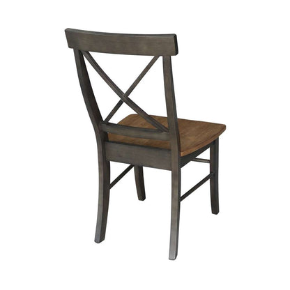 International Concepts - X-Back Chair with Solid Wood Seat in Hickory/Washed Coal Finish (Set of 2) - C45-613P veiw 2