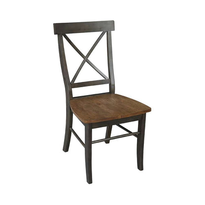 International Concepts - X-Back Chair with Solid Wood Seat in Hickory/Washed Coal Finish (Set of 2) - C45-613P veiw 4