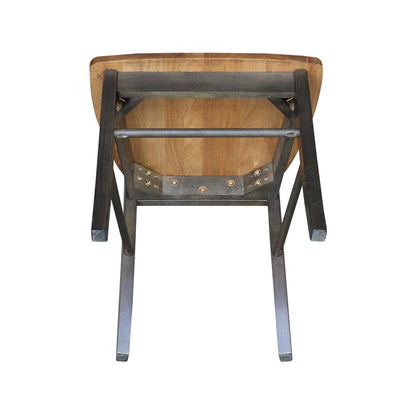 International Concepts - X-Back Chair with Solid Wood Seat in Hickory/Washed Coal Finish (Set of 2) - C45-613P veiw 9