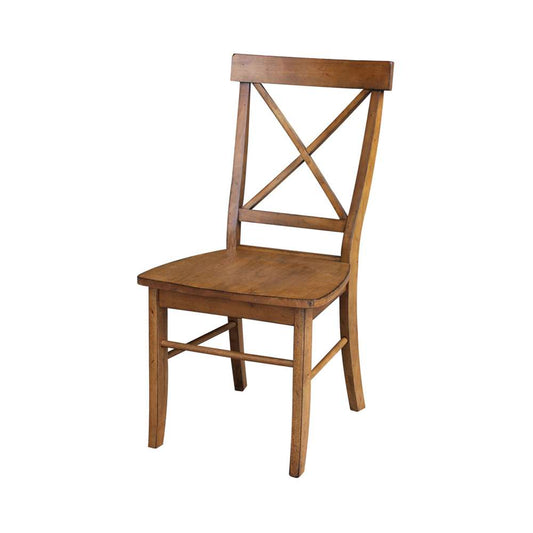 International Concepts - X-Back Chair with Solid Wood Seat in Pecan Finish (Set of 2) - C59-613P veiw 1