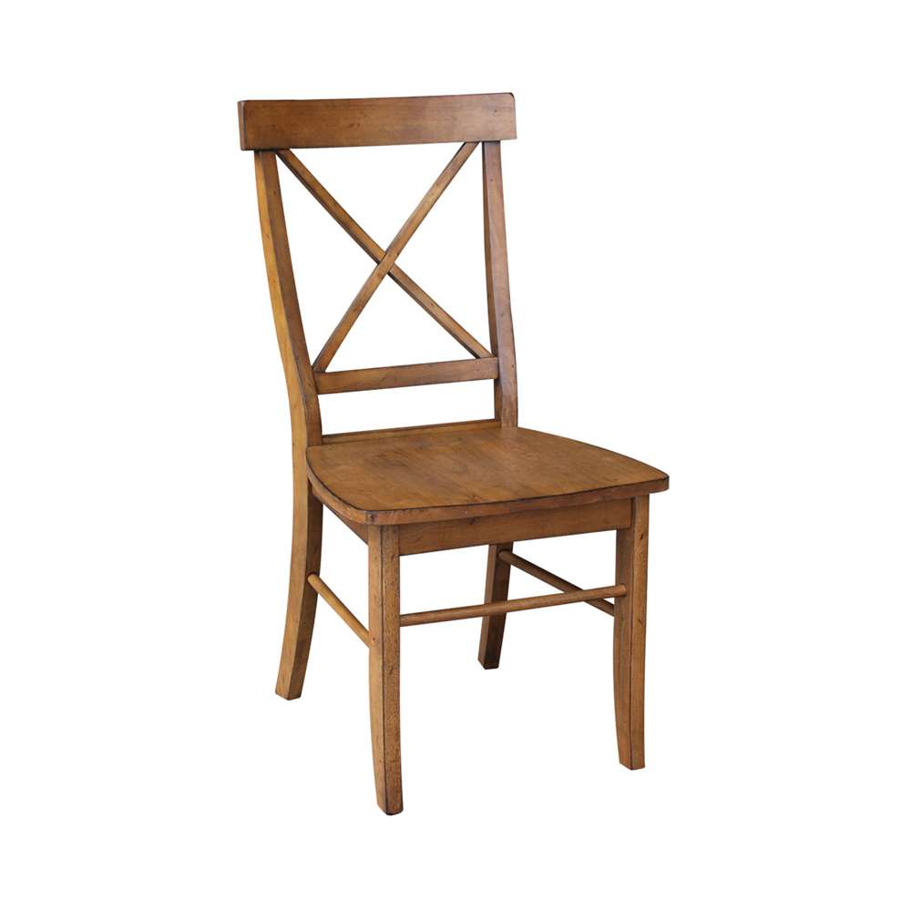 International Concepts - X-Back Chair with Solid Wood Seat in Pecan Finish (Set of 2) - C59-613P veiw 4