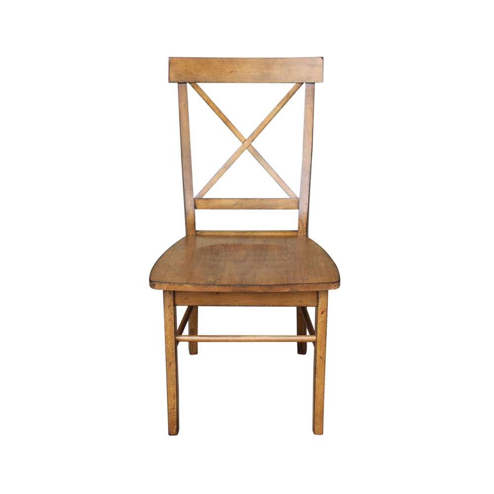 International Concepts - X-Back Chair with Solid Wood Seat in Pecan Finish (Set of 2) - C59-613P veiw 6
