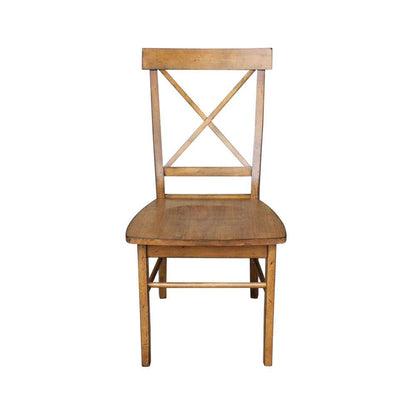 International Concepts - X-Back Chair with Solid Wood Seat in Pecan Finish (Set of 2) - C59-613P veiw 6