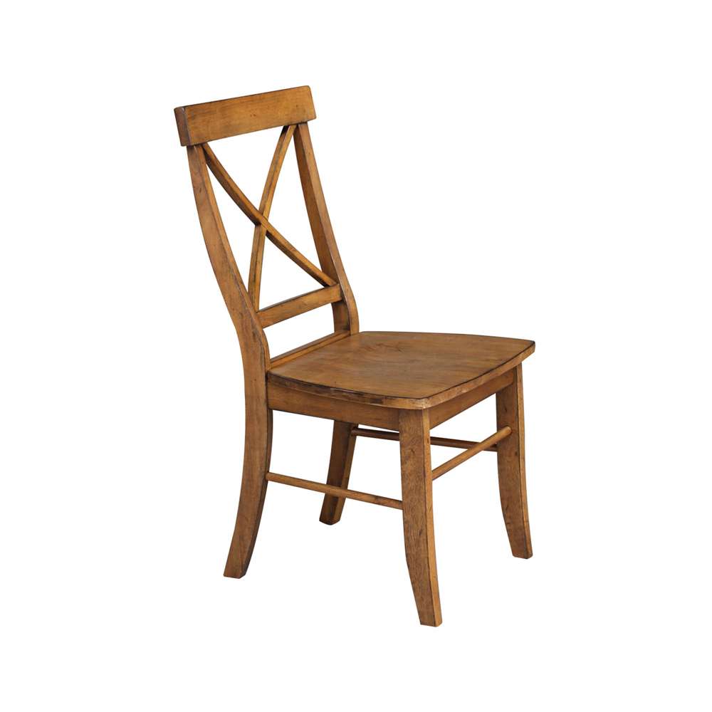 International Concepts - X-Back Chair with Solid Wood Seat in Pecan Finish (Set of 2) - C59-613P veiw 8