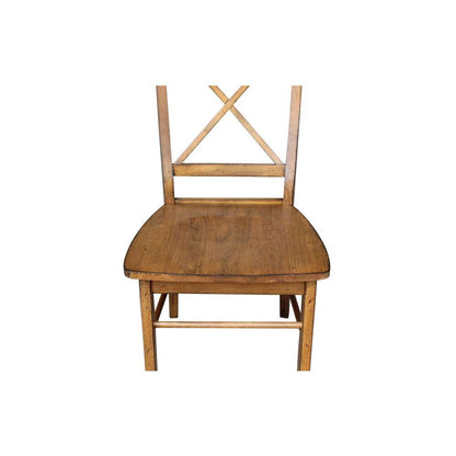 International Concepts - X-Back Chair with Solid Wood Seat in Pecan Finish (Set of 2) - C59-613P veiw 11
