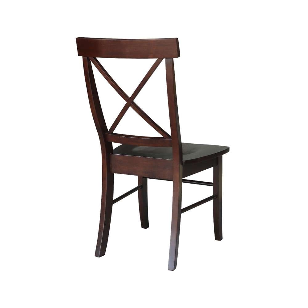 International Concepts - X-Back Chair with Solid Wood Seat in Rich Mocha Finish (Set of 2) - C15-613P veiw 2