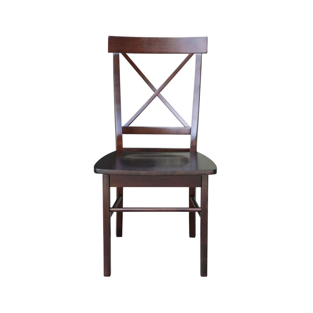 International Concepts - X-Back Chair with Solid Wood Seat in Rich Mocha Finish (Set of 2) - C15-613P veiw 6