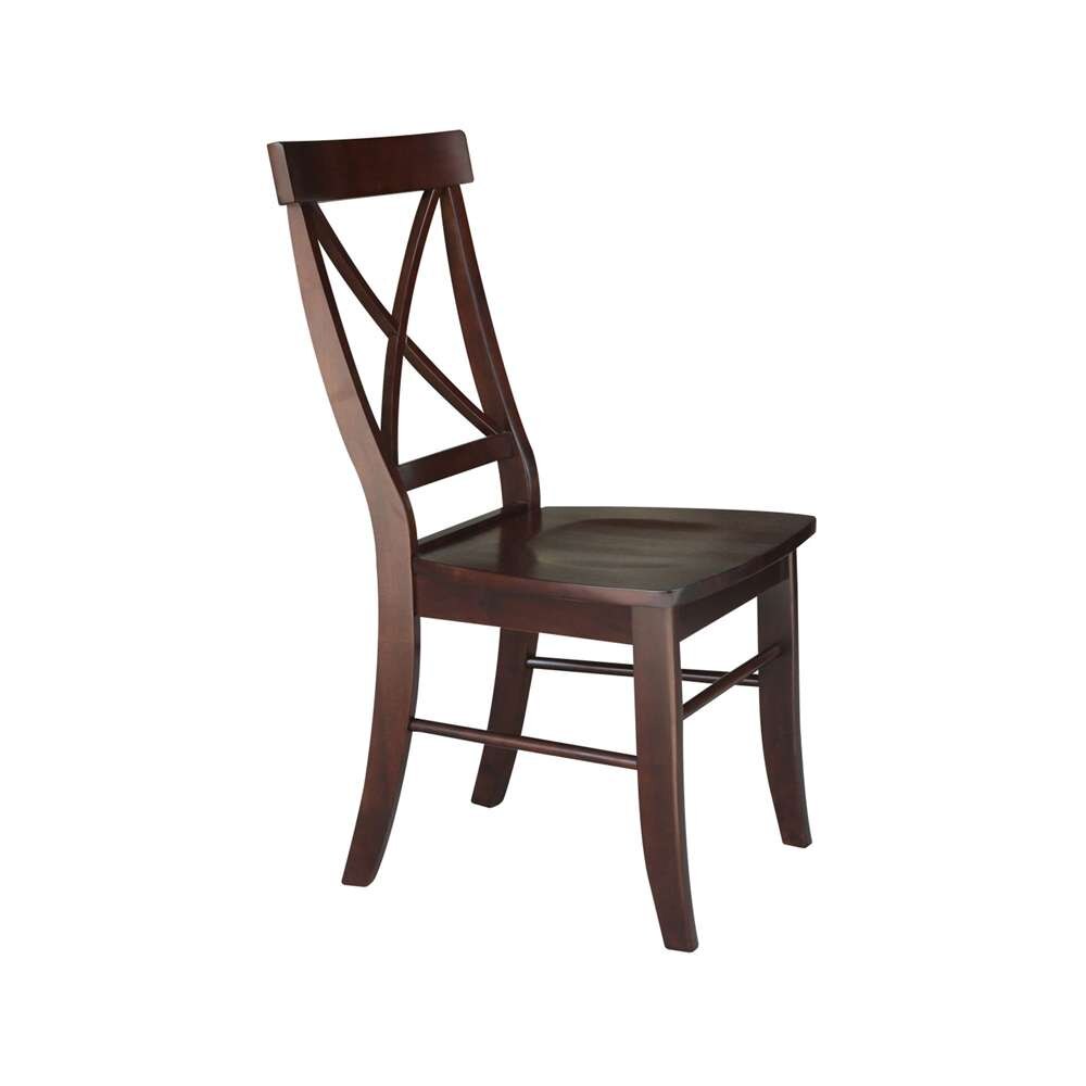 International Concepts - X-Back Chair with Solid Wood Seat in Rich Mocha Finish (Set of 2) - C15-613P veiw 8