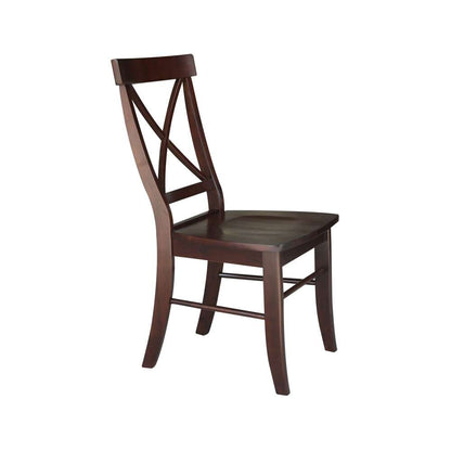 International Concepts - X-Back Chair with Solid Wood Seat in Rich Mocha Finish (Set of 2) - C15-613P veiw 8