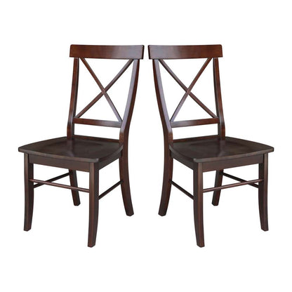 International Concepts - X-Back Chair with Solid Wood Seat in Rich Mocha Finish (Set of 2) - C15-613P veiw 9