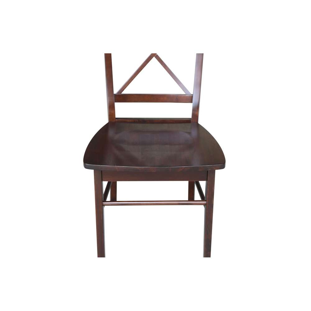 International Concepts - X-Back Chair with Solid Wood Seat in Rich Mocha Finish (Set of 2) - C15-613P veiw 11
