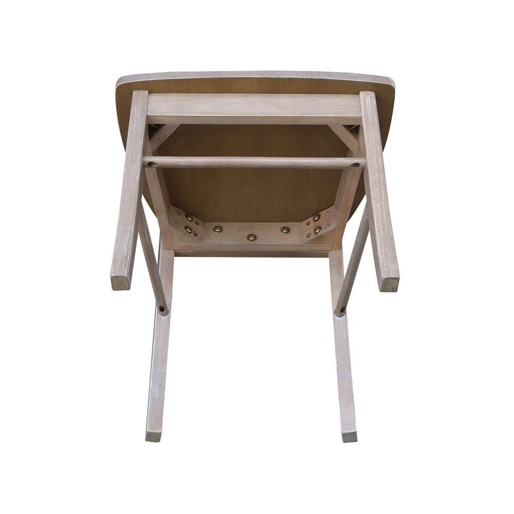 International Concepts - X-Back Chair with Solid Wood Seat in Washed Gray Taupe Finish (Set of 2) - C09-613P veiw 10