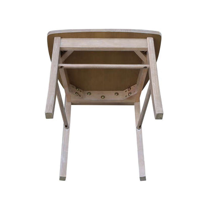 International Concepts - X-Back Chair with Solid Wood Seat in Washed Gray Taupe Finish (Set of 2) - C09-613P veiw 10