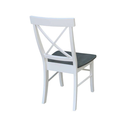International Concepts - X-Back Chair with Solid Wood Seat in White/Heather Gray Finish (Set of 2) - C05-613P veiw 2