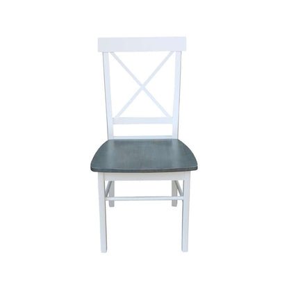 International Concepts - X-Back Chair with Solid Wood Seat in White/Heather Gray Finish (Set of 2) - C05-613P veiw 6