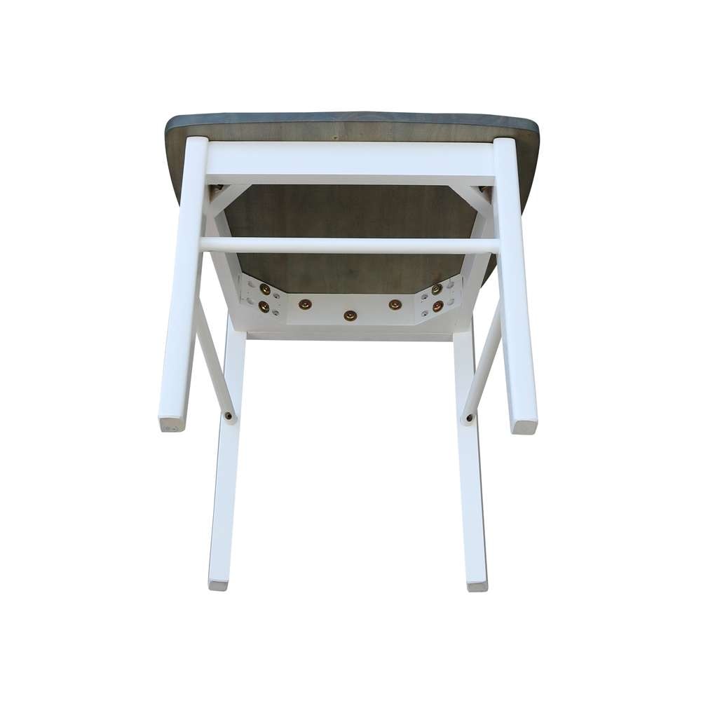 International Concepts - X-Back Chair with Solid Wood Seat in White/Heather Gray Finish (Set of 2) - C05-613P veiw 9