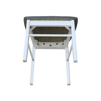International Concepts - X-Back Chair with Solid Wood Seat in White/Heather Gray Finish (Set of 2) - C05-613P veiw 9